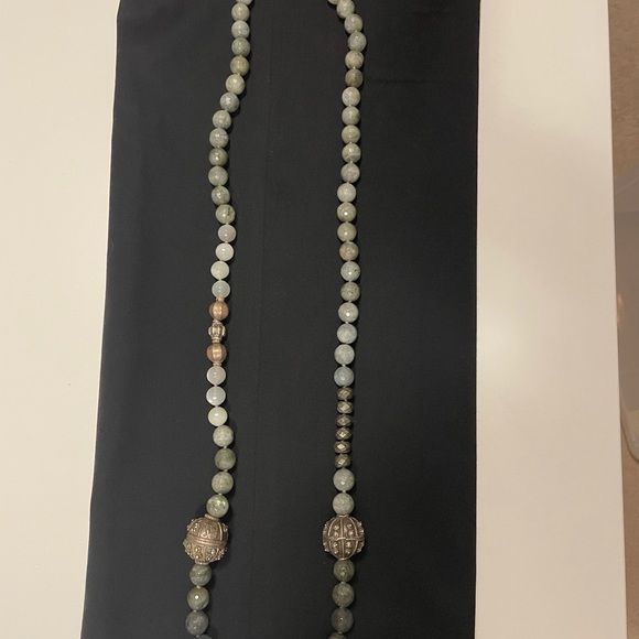 Yemen vintage silver beads labradorite bead necklace by Designer Ria B - Picture 3 of 9